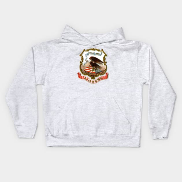 1876 Alabama Coat of Arms Kids Hoodie by historicimage